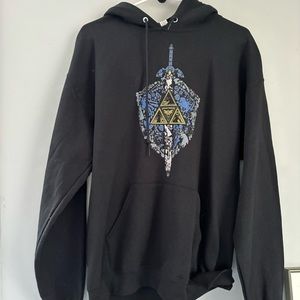 Legend of Zelda Hylian Shield Hoodie Sweatshirt L